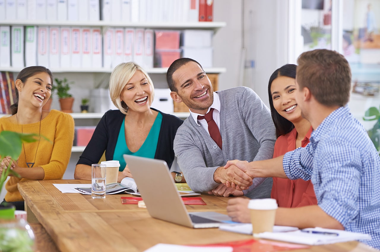 Soft skills in a meeting in the office